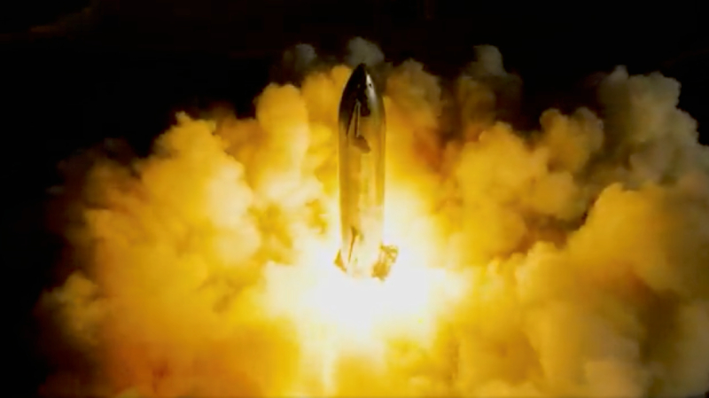 The giant Starship booster has been fired up for the second time ahead of the test flight by SpaceX
