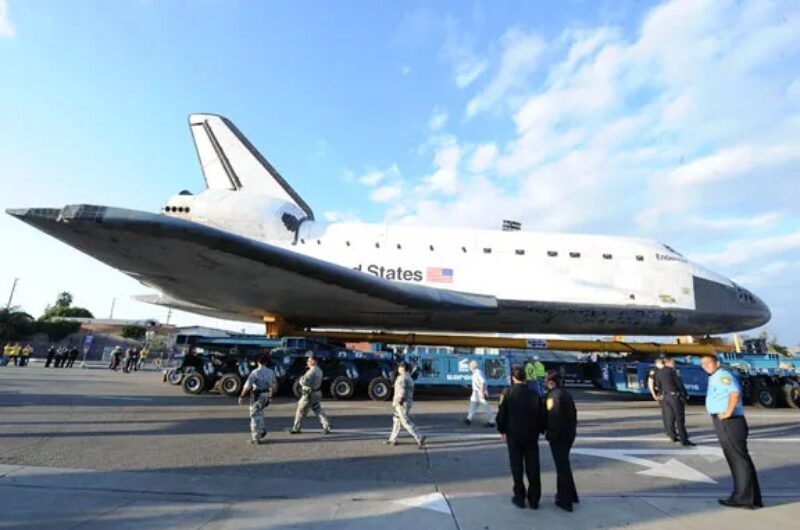 The space shuttle Endeavour is removed off display at the end of the year and for a few years