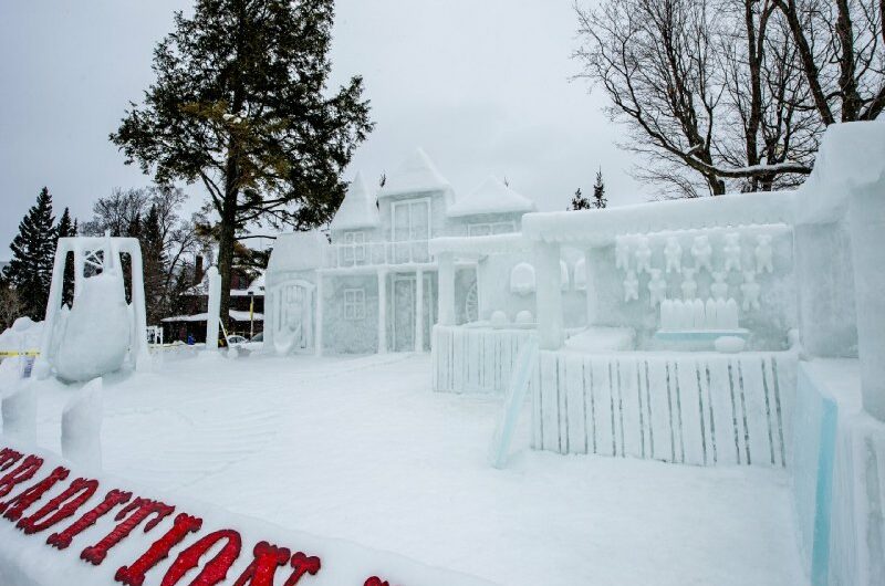 Huge Snow Sculpture Depicting Famous U.P. Locations Wins the Yearly Competition