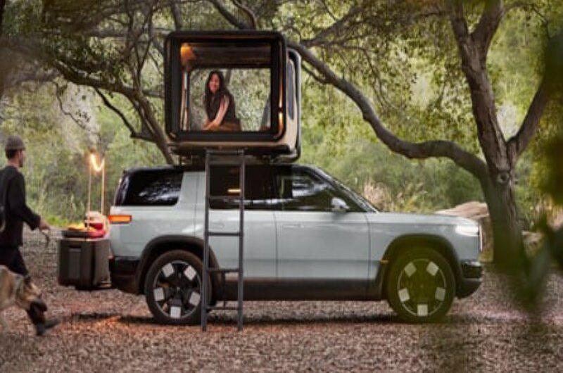 Rivian’s Latest: Rooftop Tent with Built-In Movie Projector